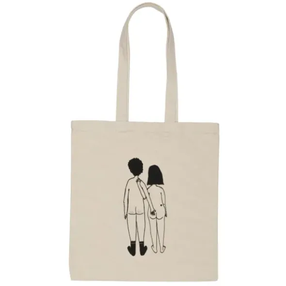 Stofftasche Jutebeutel, naked couple back