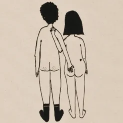 Stofftasche Jutebeutel, naked couple back