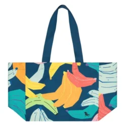 Strandtasche mit Bananenprint – faltbarer Shopper mit Aufbewahrungsbeutel