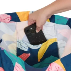 Strandtasche mit Bananenprint – faltbarer Shopper mit Aufbewahrungsbeutel