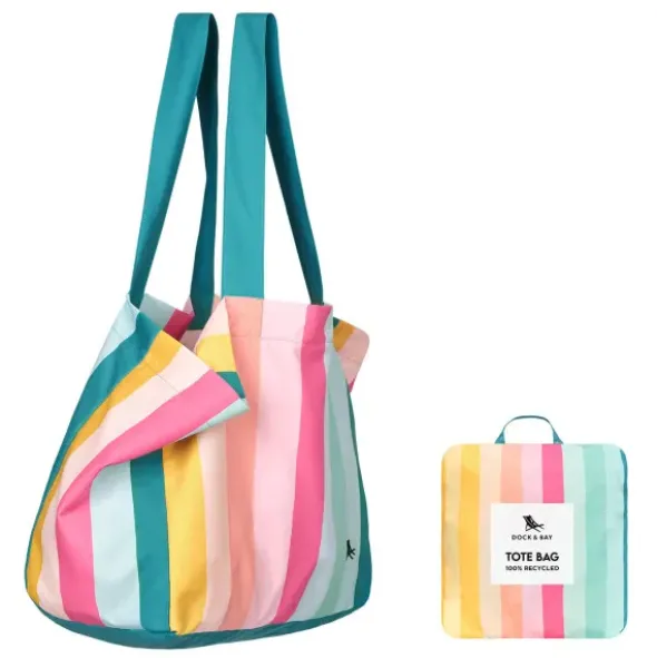 Strand- / Tragetasche Candy mit Innentasche - faltbar, bunt gestreift