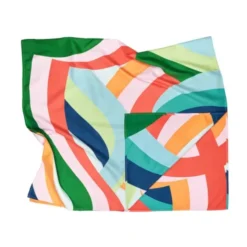 Strand- und Badetuch buntes Schlaufenmuster - XL Handtuch 200 x 90 cm mit Beutel, schnelltrocknend & leicht
