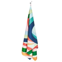 Strand- und Badetuch buntes Schlaufenmuster - XL Handtuch 200 x 90 cm mit Beutel, schnelltrocknend & leicht