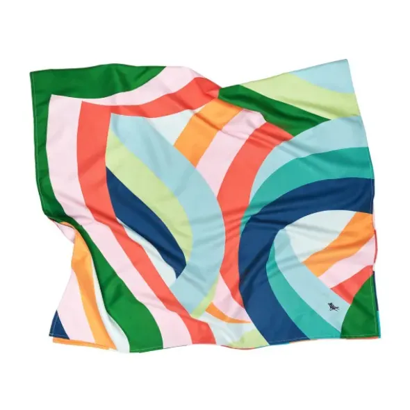 Strand- und Badetuch buntes Schlaufenmuster - XL Handtuch 200 x 90 cm mit Beutel, schnelltrocknend & leicht