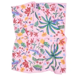 Strand- und Badetuch bunte Tropenmotive - XL Handtuch 200 x 90 cm mit Beutel, schnelltrocknend & leicht