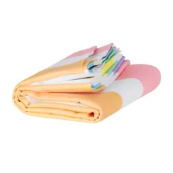 Strand- und Badetuch XL 200 x 90 cm mit Beutel - schnelltrocknend & leicht, bunt gestreift