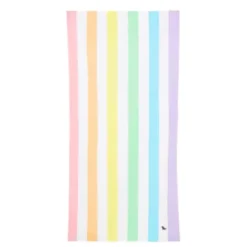 Strand- und Badetuch XL 200 x 90 cm mit Beutel - schnelltrocknend & leicht, bunt gestreift