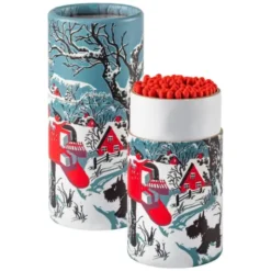 Streichhölzer Dose Winterlandschaft, 80 lange Zündhölzer