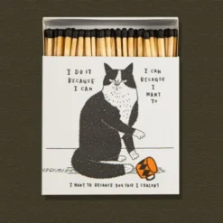 Streichhölzer "I do it because I can" Katzenmotiv – Luxury Matches Square lang