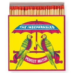 Streichhölzer Papageien DIE UNTRENNBAREN lang - Luxury Matches Square
