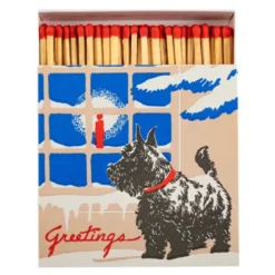 Streichhölzer Winterlandschaft mit Hund lang - Luxury Matches Square