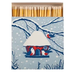 Streichhölzer Wintervögel im Vogelhäuschen - Luxury Matches Square