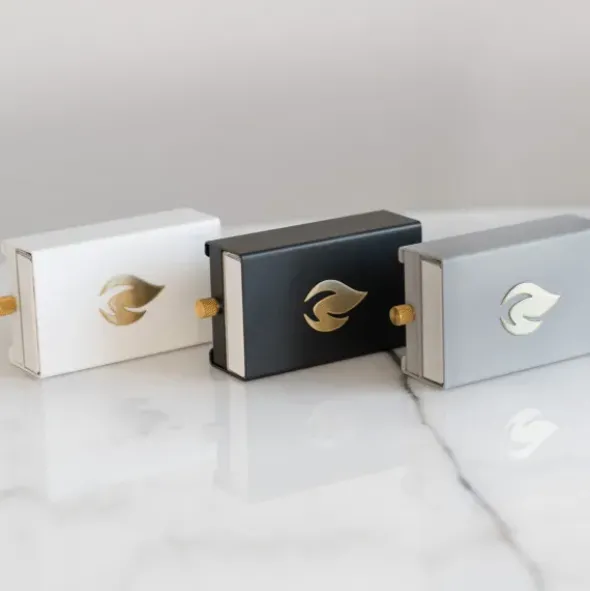 Streichholzbox Metall mit Schublade & Zündhölzer groß - MATCHBOX schwarz