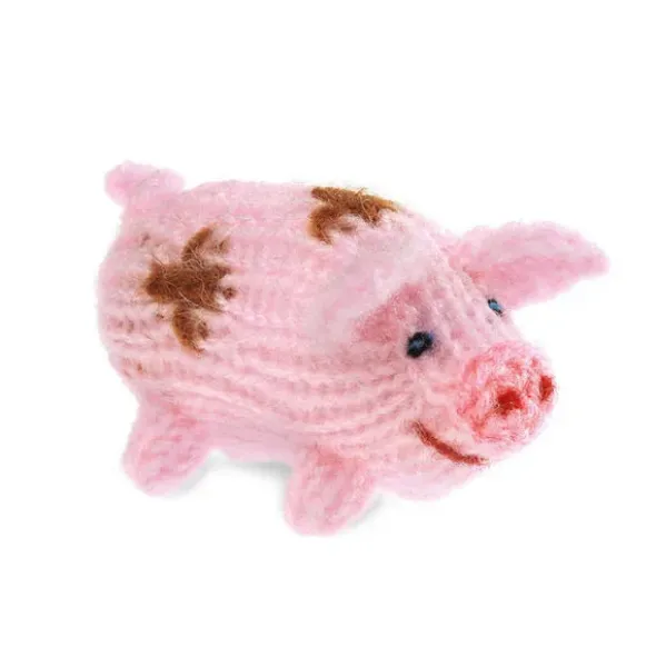 Strick Schweinchen spottet rose (handmade)