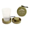 Survival Klappbecher mit Pillenfach + Karabiner
