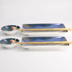 Sushi Set Koi – 6-teiliges Porzellan Geschirr für 2 Personen