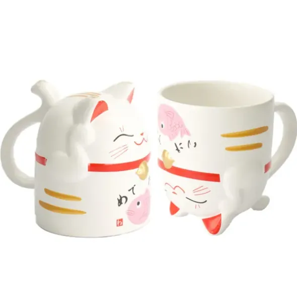 Tasse & Deko Glückskatze pink