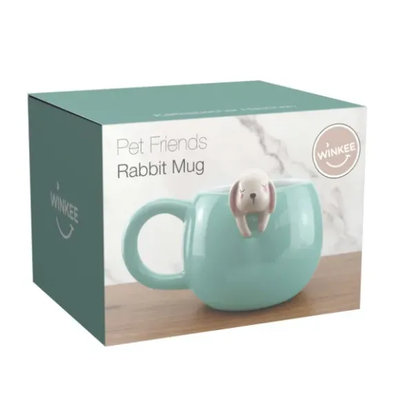 Tasse Hase / Kaffeebecher RABBIT MUG mit aufgesetztem 3D Hasen