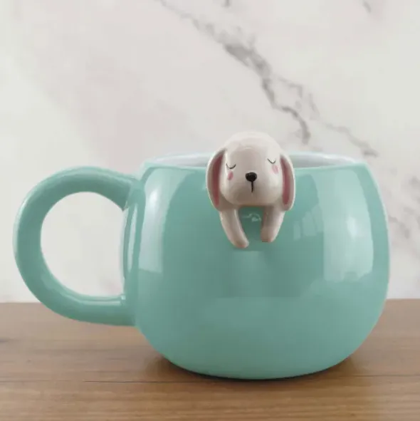 Tasse Hase / Kaffeebecher RABBIT MUG mit aufgesetztem 3D Hasen