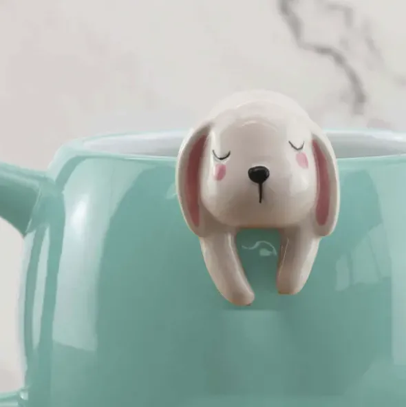 Tasse Hase / Kaffeebecher RABBIT MUG mit aufgesetztem 3D Hasen