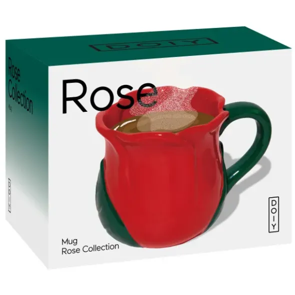 Tasse in Rosen-Optik aus Keramik 350 ml