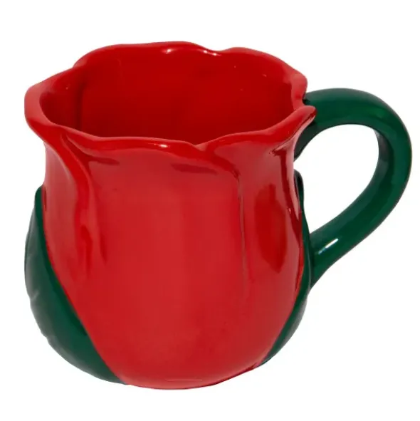 Tasse in Rosen-Optik aus Keramik 350 ml