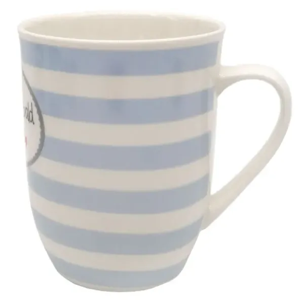 Tasse 0,5 l Hoffentlich bald in Rente - blau gestreift