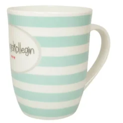 Tasse 0,5 l Lieblingskollegin - türkis gestreift