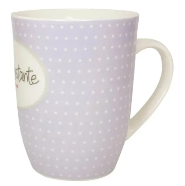 Tasse 0,5 l Lieblingstante - lila mit Punkten