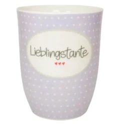 Tasse 0,5 l Lieblingstante - lila mit Punkten