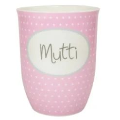 Tasse 0,5 l Mutti - rosa mit Punkten