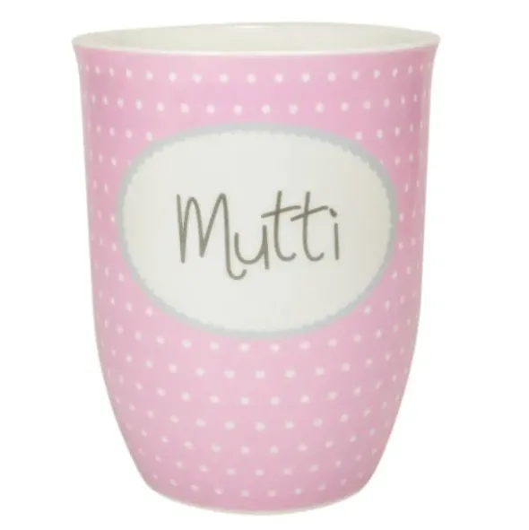 Tasse 0,5 l Mutti - rosa mit Punkten