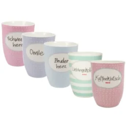 Tasse 0,5 l Omilein - lila mit Punkten