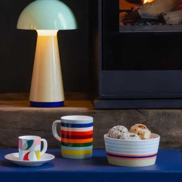 Tasse LORENZO - graphisches Muster bunt gestreift