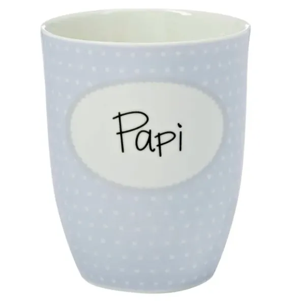 Tasse 0,5 l Papi - pastellblau mit Punkten