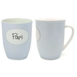 Tasse 0,5 l Papi - pastellblau mit Punkten