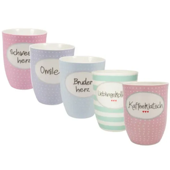 Tasse 0,5 l Papi - pastellblau mit Punkten