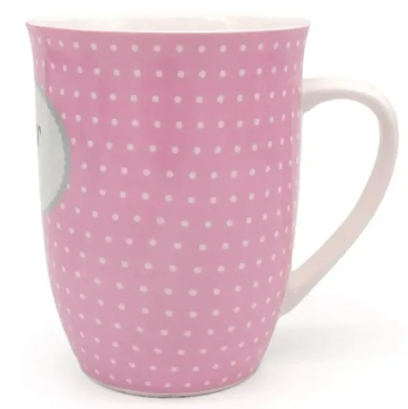 Tasse 0,5 l Schwesterherz - rosa mit Punkten