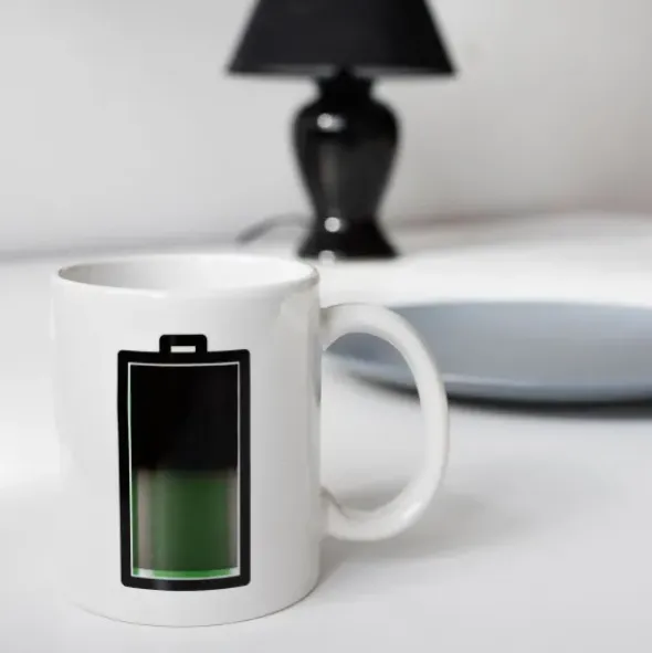 Tasse mit Batterie Wechselmotiv - Morph Mug BATTERY - Wärmeeffekt