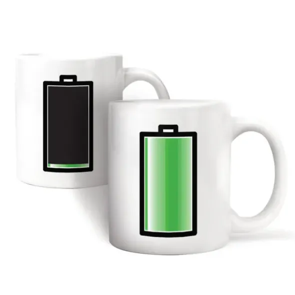 Tasse mit Batterie Wechselmotiv - Morph Mug BATTERY - Wärmeeffekt