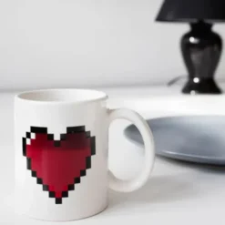 Tasse mit Herz Wechselmotiv - Morph Mug PIXEL HEART - Wärmeeffekt