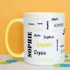 Tasse mit Namen - Namenstasse gelb