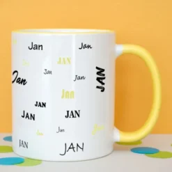 Tasse mit Namen - Namenstasse gelb