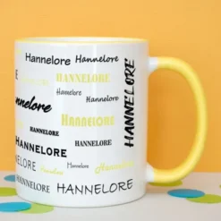 Tasse mit Namen - Namenstasse gelb