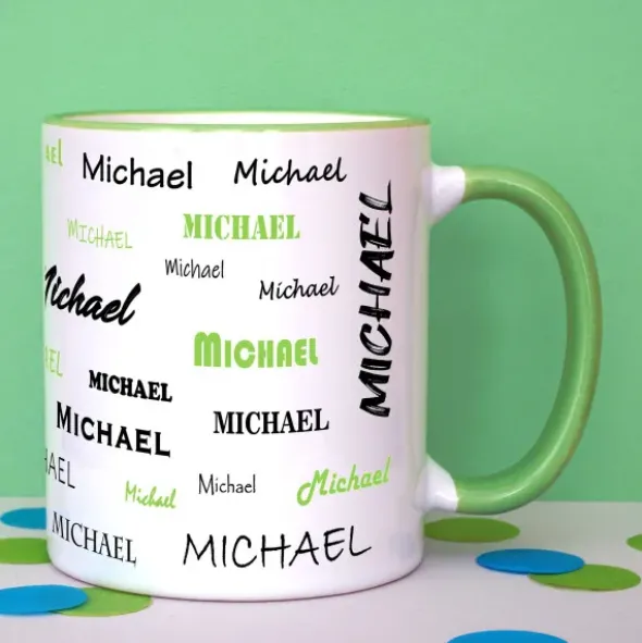 Tasse mit Namen - Namenstasse hellgrün