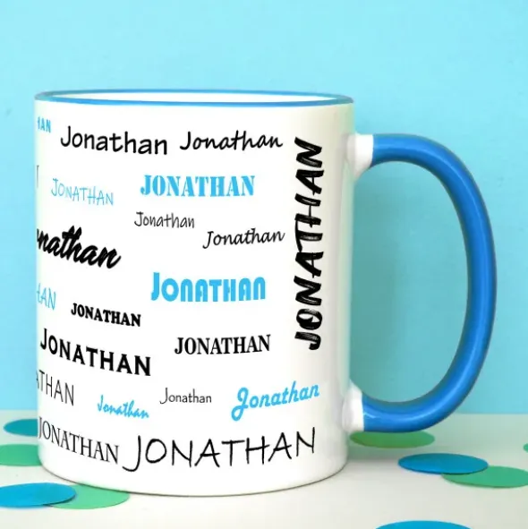 Tasse mit Namen - Namenstasse hellblau