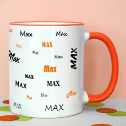 Tasse mit Namen - Namenstasse orange