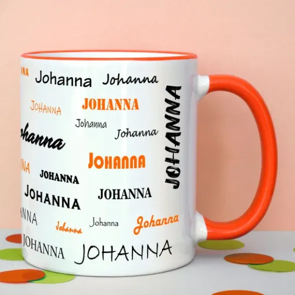 Tasse mit Namen - Namenstasse orange