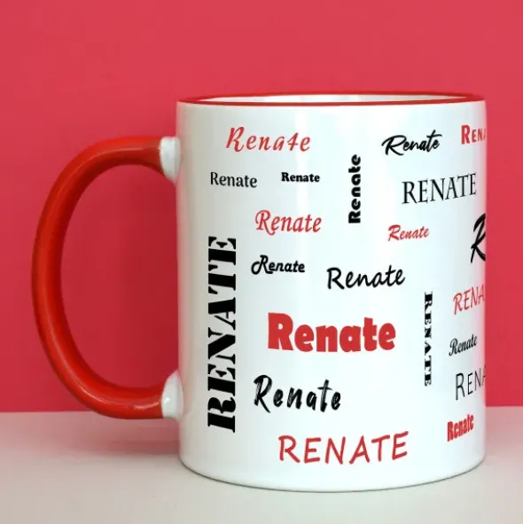 Tasse mit Namen - Namenstasse rot