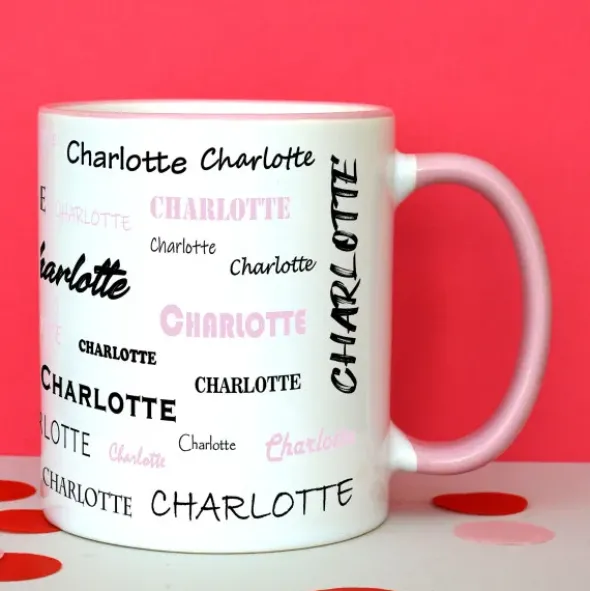 Tasse mit Namen - Namenstasse rosa